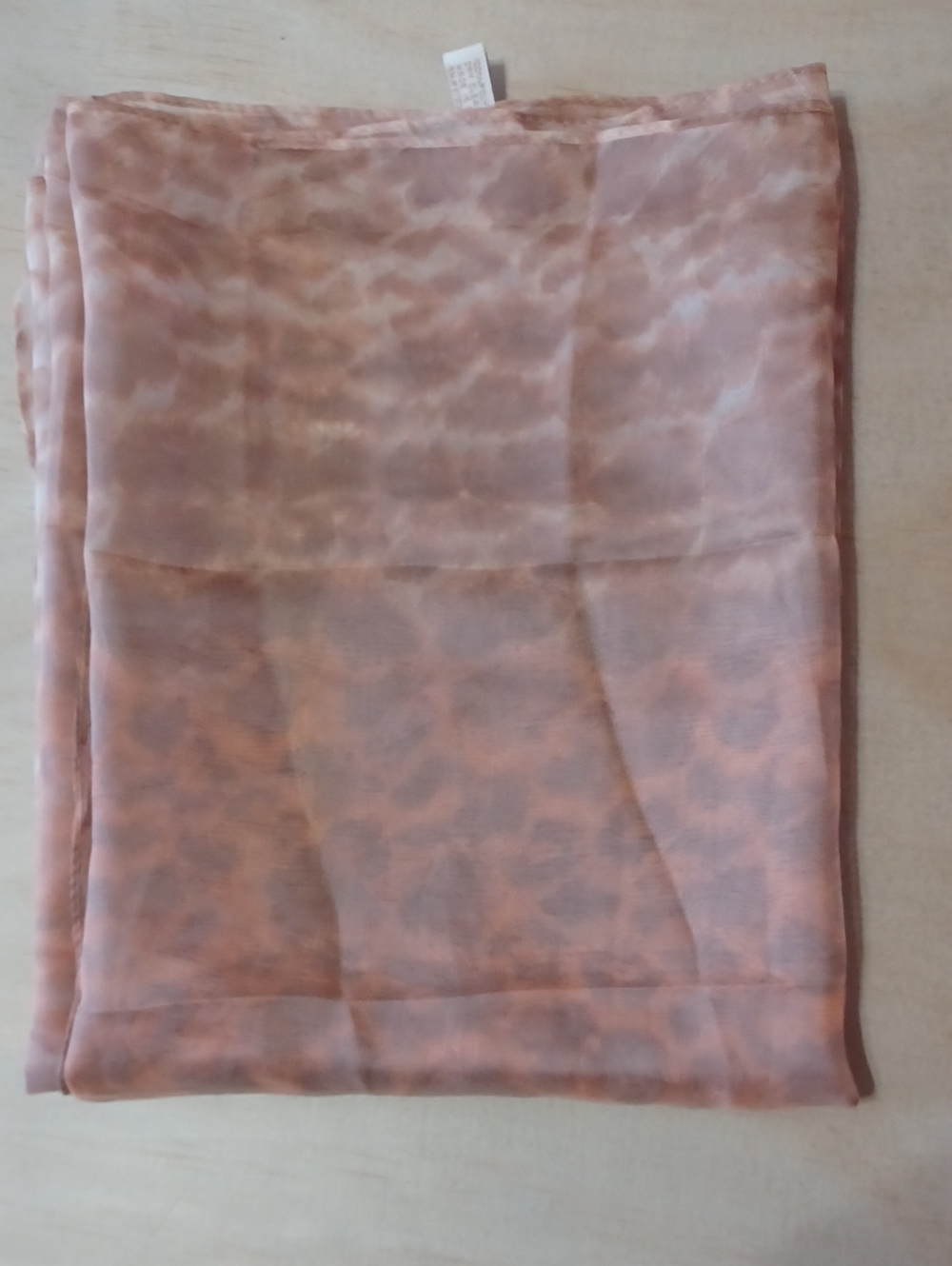 Connection18 Sheer Pink Peach Animal Print Scarf Shawl 74×23 Chiffon Leopard - Picture 10 of 10